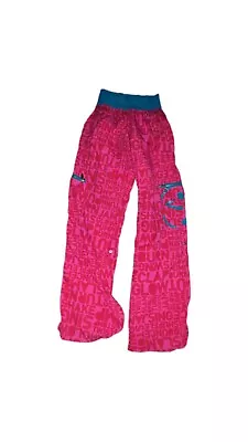 Ladies Zumba Trousers Pants Dance Red/pink Jazzy Workout Size Small 8-10 Uk • £11.49