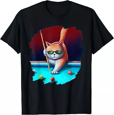 NEW LIMITED Cat Playing Pool Billiards In Cool Funny Cats T-Shirt S-3XL • $22.99