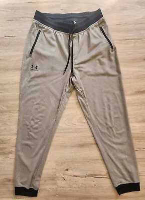 Under Armour Cold Gear Joggers Sweatpants Gray Black Loose Fit Mens Large • $19.99