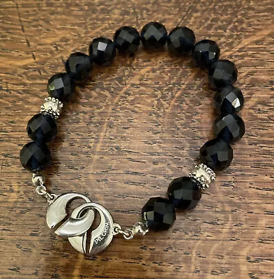 £9.50 • Buy Vintage Pilgrim Faceted Dark Blue Silver Plated Bracelet