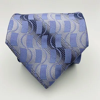 Joseph & Feiss Mens Formal Neck Tie Silk 60”Lx4 W Purple Satin Fin Abatract • $10