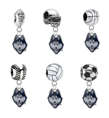 $19.99 • Buy UConn Connecticut Huskies 3D European Charm Bracelet Dangle Bead PICK YOUR SPORT