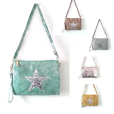 £9.99 • Buy Star Thin Small Messenger Cross Body Make-Up Essential Bag Woman Faux Leather UK