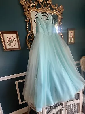 Mori Lee Madeline Garner Bridesmaid Prom Dress 16 Light Blue Chiffon Long • $55