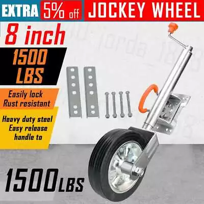 8  Inch Trailer Jockey Wheel Swivel Fixed Bracket Draw Bar Universal Mounting AU • $79.99
