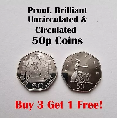 1971-2023 -UK 50p Coins PROOF BU BRILLIANT UNCIRCULATED & CIRC - Choose Years • £4.99