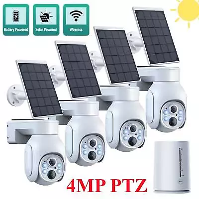 4MP Wireless Security Camera System 2K FHD Solar Battery Power Wifi Cameras PTZ • $165.99