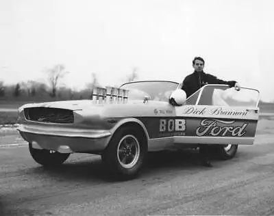 Dick Brannan & His Ford 427 Sohc Mustang Funny Car 1966 Old Photo • $9