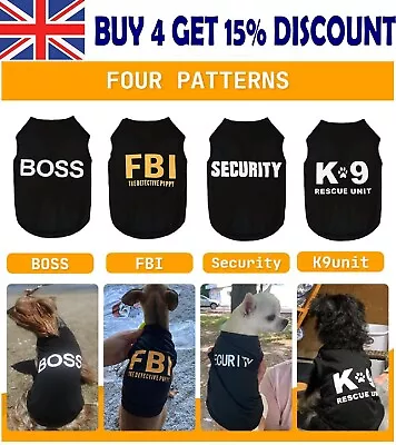 £2.45 • Buy Dog Pet Puppy Clothes Black T-shirt Summer Top Vest Outfit Coat Apparel Warmer