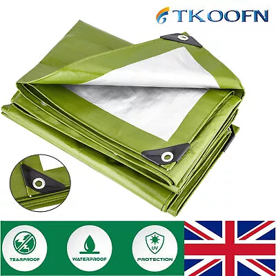 Heavy Duty Canvas Tarpaulin Waterproof Anti UV Water Boat Lorry Tarp Cover Sheet • £9.99