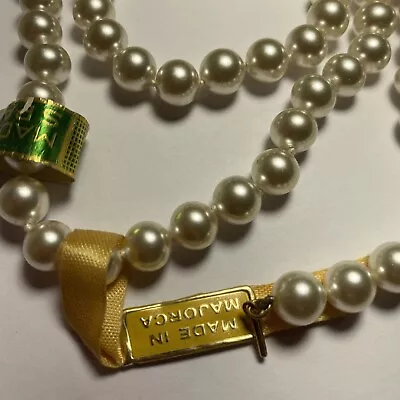 Necklace DEAUVILLE 8mm Majorca Faux Pearl 24” Quality Unused Label Mint 14kgf • $39