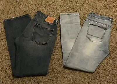 Lot Of 2 Mens Blue Jeans 34x32 Levi’s 559 & Paper Denim Slim Fit • $18
