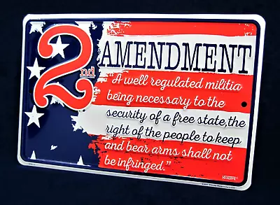 AMERICA'S 2ND AMENDMENT -*US MADE* Embossed Sign - Man Cave Garage Bar Pub Décor • $15.75