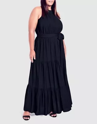 ARNA YORK By CITY CHIC Valencia Halter Maxi Dress Plus Size 18 NWT [RRP $119.95] • $40