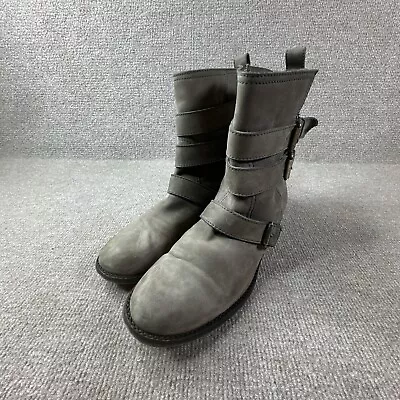 Madewell 1937 Footwear Ankle Boots Womens 9.5 Gray Suede Rider Slip On Western • $28.49