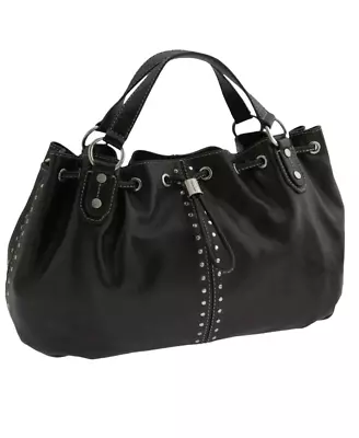 MICHAEL KORS Astor Black Leather Studded Hobo Satchel Bag • $90