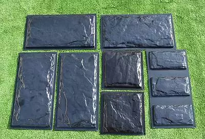 Concrete Molds Plaster Wall Stone Cement Tiles Mould ABS Plastic Set 9 Pcs W18 • $64.90