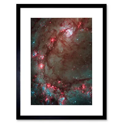 Hubble Space Telescope Star Birth In Galaxy M83 Framed Art Print Mount B12x2421 • $23.49