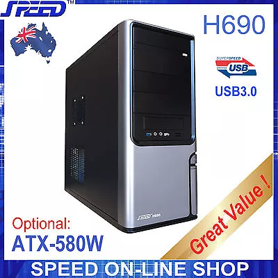 $69.95 • Buy SPEED H690 USB3.0 PC Tower Case For Office Or Gaming - (No Power Supply Unit)