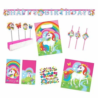 £4.54 • Buy Childrens Unicorn Birthday Party Picnic Buffet Range Tableware Girls Decorations