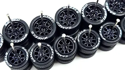 10 Set 10/12mm Samed Wheels Thunder Black Rim White Lettering #72 • $29.99