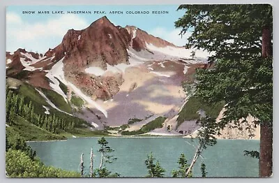 Postcard Snow Mass Lake Hagerman Peak Aspen Colorado Region • $3.85