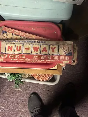 Vintage NU-WAY Clothes Line In Original Box USA - Excellent  • $30