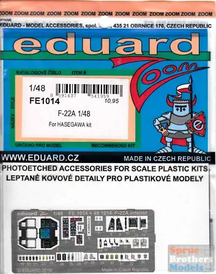 EDUFE1014 1:48 Eduard Color Zoom PE - F-22A Raptor (HAS Kit) • $15.99
