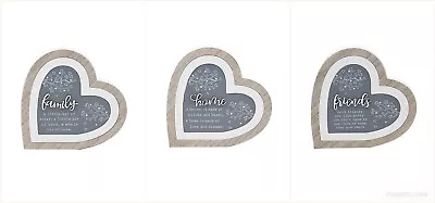Wooden Love 3D Heart Family Friends Sentimental Plaque Home Ornaments Gift Decor • £8.99