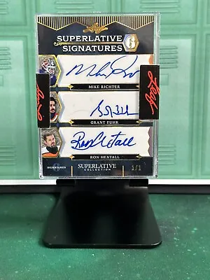 2021 Leaf 6 Auto Card 1/1 Richter Fuhr Hextall Potvin Thibault Barrasso Rangers • $595.99