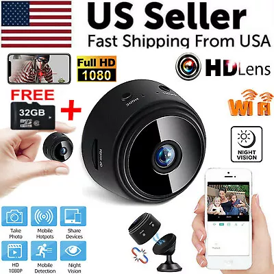 Mini Wireless Hidden Camera WiFi IP Home Security DVR Night Vision HD USB 1080P • $11.99