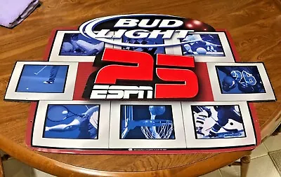 Bud Light ESPN Sports MLB PGA NHL NBA MLS NFL 25 Metal Sign Budweiser 2004 • $39.87