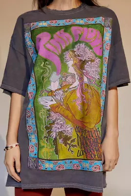 $25.58 • Buy Pink Floyd Graphic Band T-Shirt Dress S/s Oversized Women's Faded Black Size S/M