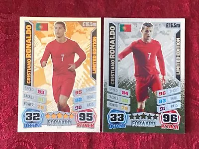 Match Attax World Cup 2014 Ronaldo Cards Limited Edition Bronze Silver LE3 • £9.99