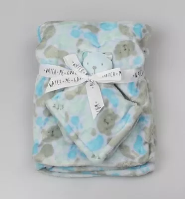 Newborn Soft Fleece Baby Blanket Blue Grey Pink Pram Crib Moses Basket Wrap • £13.60