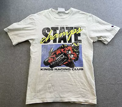 Champion Shirt Mens Small White Short Sleeve Kings Racing Club Casual Adult • $18.88