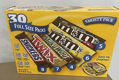 30 Mars FULL SIZE Candy Bars Snickers M&M's Peanuts Twix Milky Way Snickers • $20