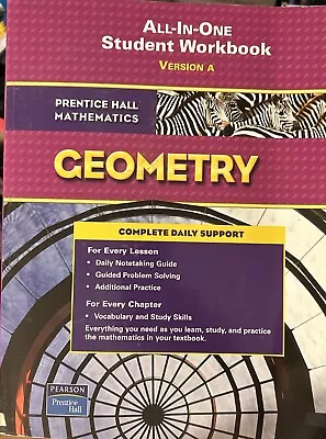 All In One Student Workbook Prentice Hall Mathematics Geometry  (2006) • $10