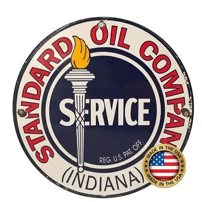 Vintage Retro Art Deco Design Sign Aluminum Metal Decor Standard Oil Indiana • $19.71