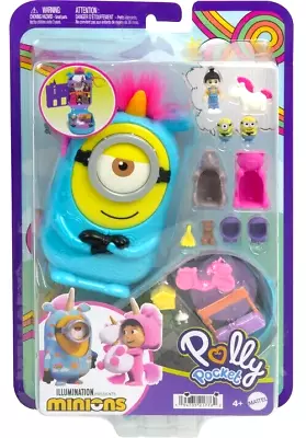 NEW! Polly Pocket MINIONS COMPACT PLAYSET Agnes Carl Bob Micro Dolls 2024 READ!! • $29.99