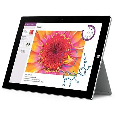 Microsoft Surface 3 1645 128GB X7-Z8700 10.8  Wi-Fi Windows 10 Tablet - Silver • $107.96