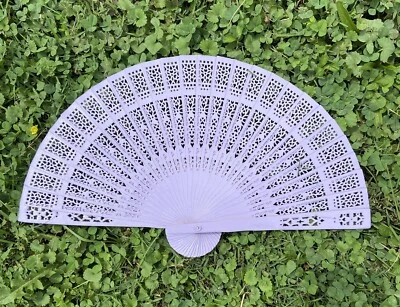 $9 • Buy Lavender Sandalwood Fan For Wedding Favor