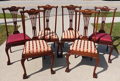 19th Century Mahogany Queen Anne Style Dining Chairs • $850