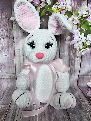 Hand Made Rabbit Crochet  Toys Amigurumi Special Gift  Christmas Present Bunny • £34.99