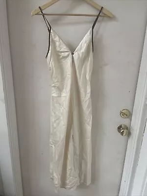 Vintage Schweitzer Linen 100% Silk Slip Chemise Nightgown Size S • $34.99