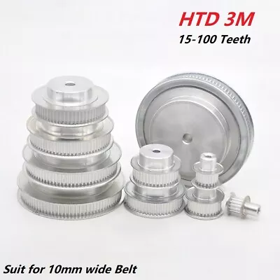 HTD 3M Timing Belt Pulley With Step 15-100 Teeth BF Type Width 10mm Process Bore • $4.09