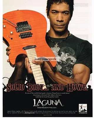 $7.95 • Buy 2008 LAGUNA Electric Guitar GREG HOWE Vintage Print Ad