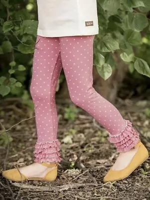 Matilda Jane Perfectly Paired Pink Polka Dot Take Notes Leggings Size 8 NWOT • $28.95