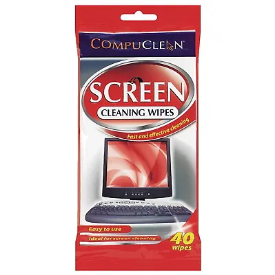 £2.95 • Buy 40 X Screen Cleaning Wet Wipes Laptop LED LCD PC Computer IPad Monitor Cleaner