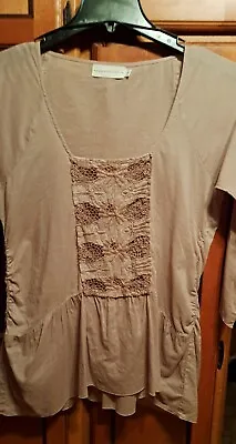 Johnny Was  4 Love And Liberty  Embroidered Tunic Sheer Side Gathers Cottage S • $40